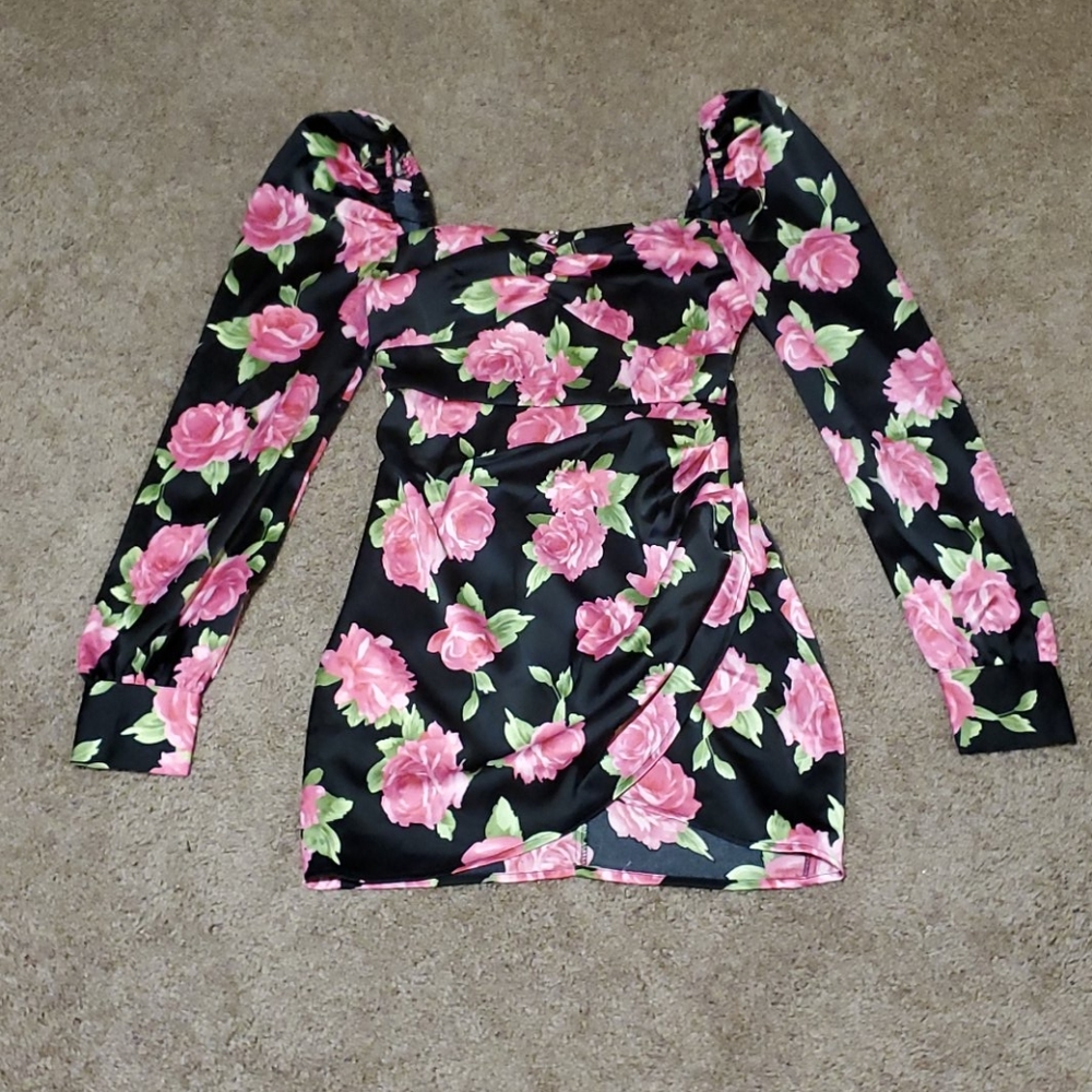 Fashion Nova "Kiss Me Quick" satin mini dress